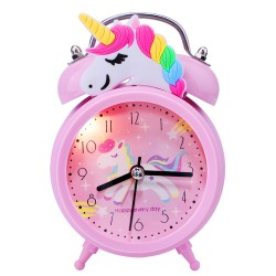 Alarm clock with double bell - clock with backlight - unicorn / dinosaur / astronautClocks