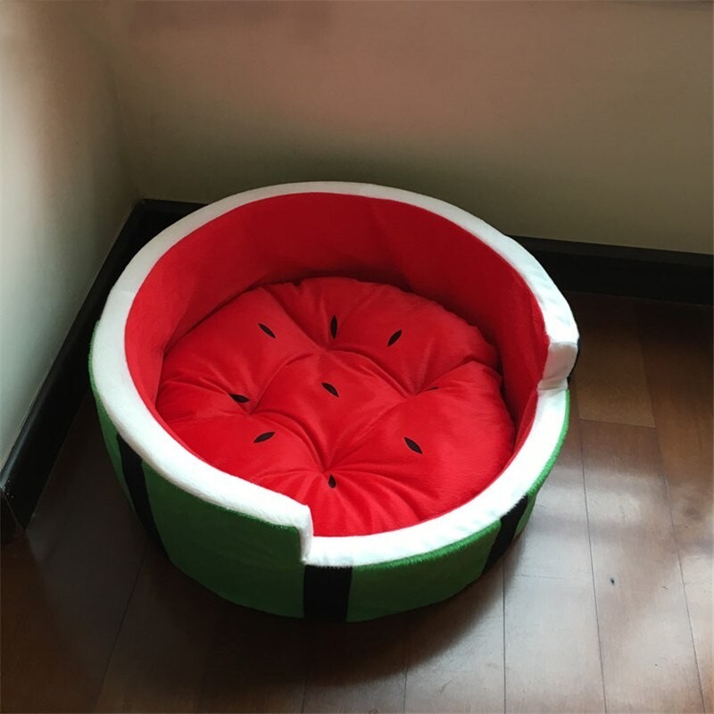 Cama macia para cachorro/gato - formato de melancia