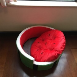 Cama macia para cachorro/gato - formato de melancia