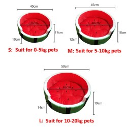 Cama macia para cachorro/gato - formato de melancia