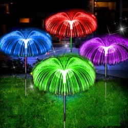 Luz solar de jardim - à prova d'água - água-viva de fibra óptica colorida