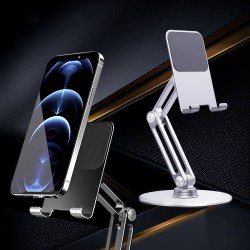 Suporte para telefone/tablet - suporte de metal - giratório - ajustável