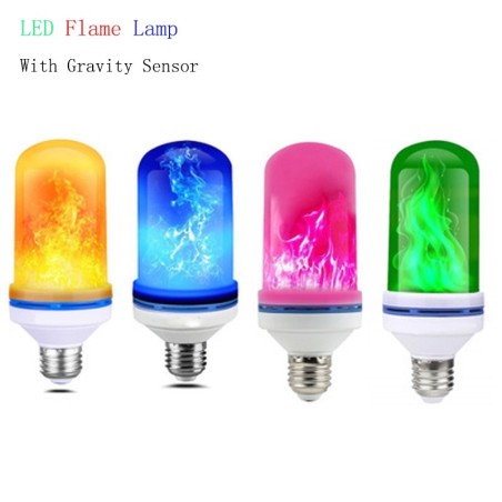 Lâmpada de chama LED - com sensor de gravidade - 4 modos - E27 - 5W