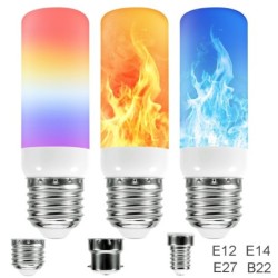 Lâmpada de chama LED - lâmpada de efeito de fogo - 3 modos - 5W - E27 - E12 - E14 - B22