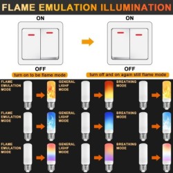 Lâmpada de chama LED - lâmpada de efeito de fogo - 3 modos - 5W - E27 - E12 - E14 - B22
