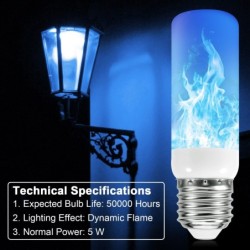 Lâmpada de chama LED - lâmpada de efeito de fogo - 3 modos - 5W - E27 - E12 - E14 - B22