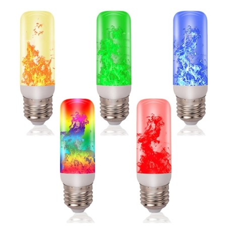 Lâmpada de efeito de fogo LED - chama oscilante - 4 modos - 3W - E27