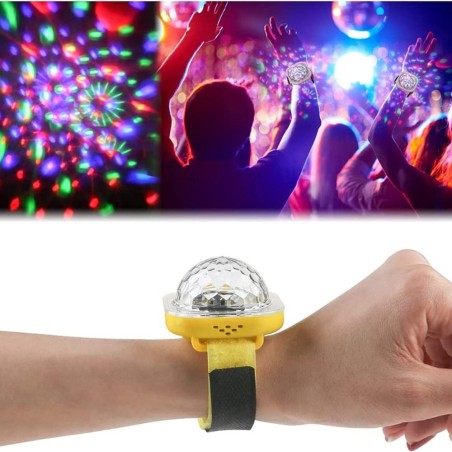 Mini luz de discoteca LED - projetor de estrelas - pulseira - USB - RGB