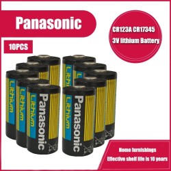 Panasonic - bateria de lítio - CR123A - 1400 mAh - 3V - 10 peças