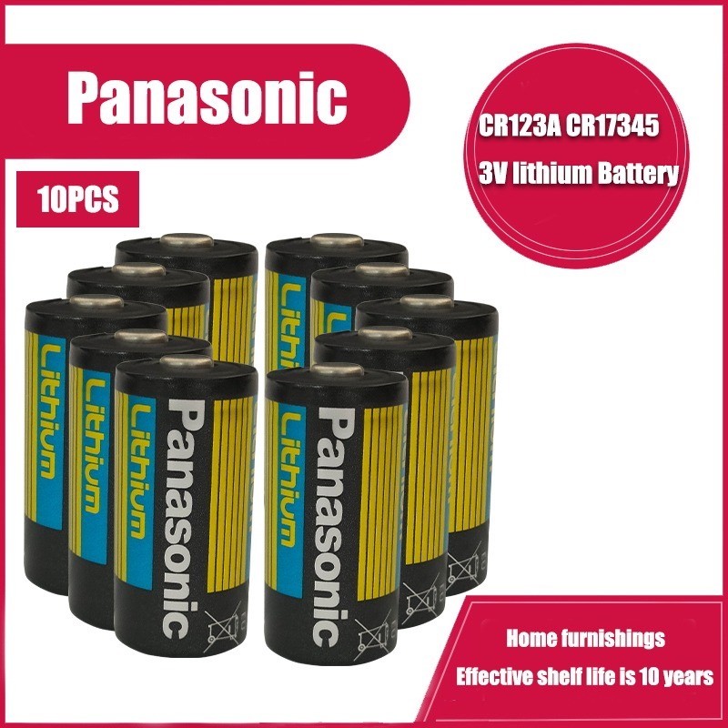 Panasonic - bateria de lítio - CR123A - 1400 mAh - 3V - 10 peças