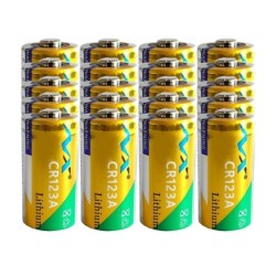Bateria de lítio original - CR123A - 1600 mAh - 20 peças