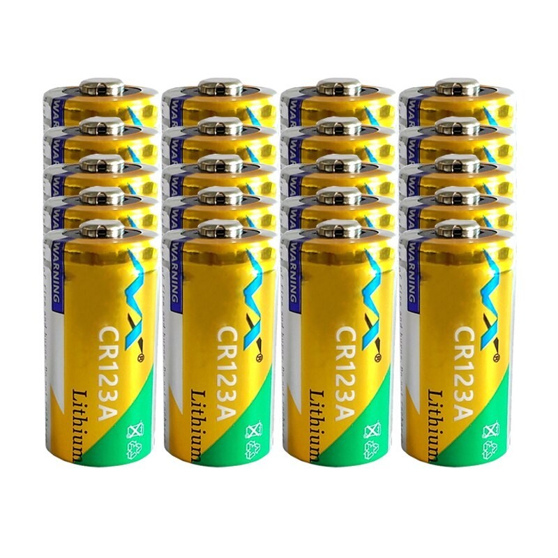 Bateria de lítio original - CR123A - 1600 mAh - 20 peças