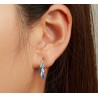 Green-blue crystal feathers - earrings - 925 sterling silverEarrings