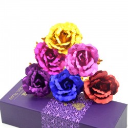 Rosa dourada Infinity - com suporte Love - caixa