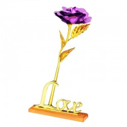 Rosa dourada Infinity - com suporte Love - caixa