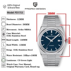 PAGANI DESIGN - automatic sports watch - waterproof - stainless steel - blackWatches
