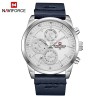 NAVIFORCE - elegante relógio de quartzo - pulseira de couro - à prova d'água - branco
