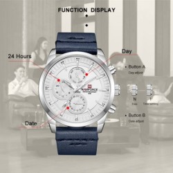 NAVIFORCE - fashionable Quartz watch - leather strap - waterproof - rose gold / blackWatches