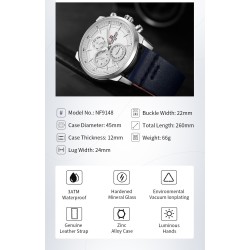 NAVIFORCE - fashionable Quartz watch - leather strap - waterproof - rose gold / blackWatches