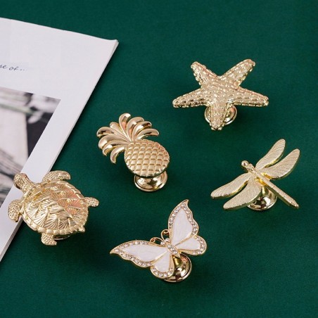 Golden furniture handles - knobs - plants / animals shapedFurniture