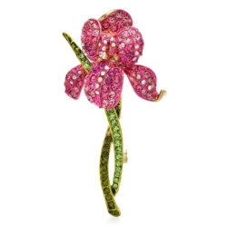 Flor de orquídea de cristal - broche elegante