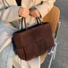 Trendy plush handbag - large capacityHandbags