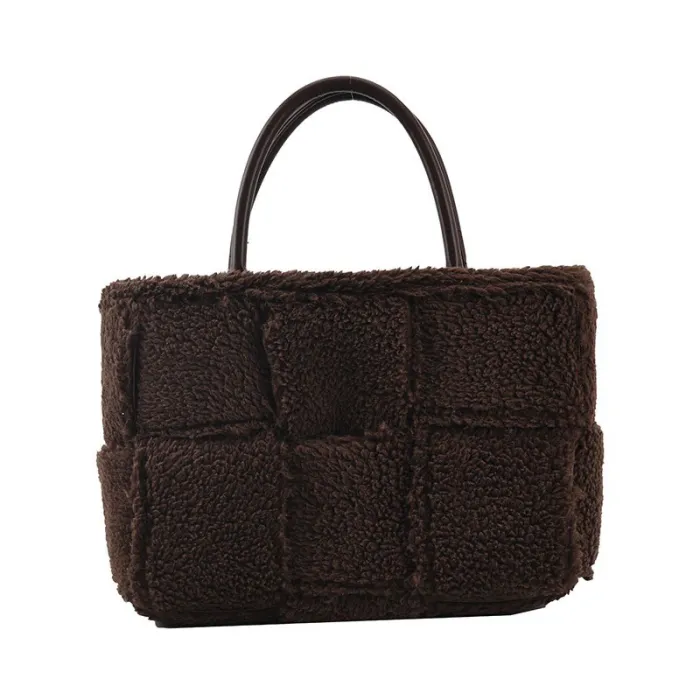 Trendy plush handbag - large capacityHandbags
