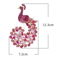 broche de pavão de cristal
