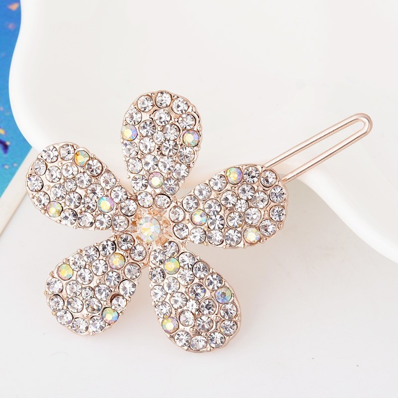 pino de cabelo de flor de cristal