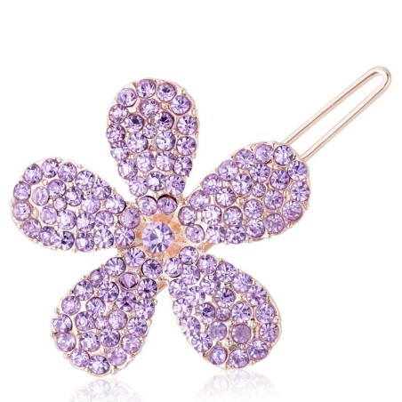 pino de cabelo de flor de cristal