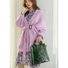 Elegant leather shoulder bag - printed flowersHandbags
