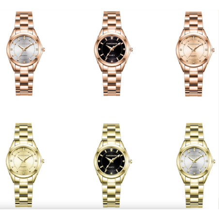 CHRONOS - relógio de quartzo dourado de luxo - aço inoxidável