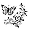 Autocolante decorativo para carro - borboleta / flores