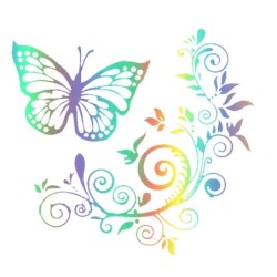 Autocolante decorativo para carro - borboleta / flores