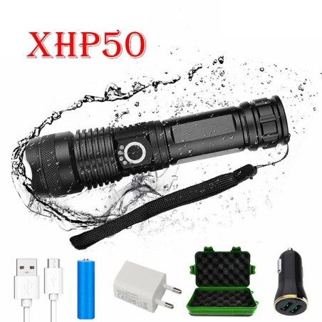 Z20 - XHP50 - bateria 18650 - lanterna LED - zoom - USB - à prova d'água