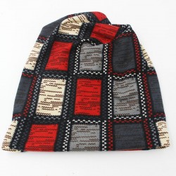2 em 1 - chapéu de inverno / cachecol - design xadrez - unissex