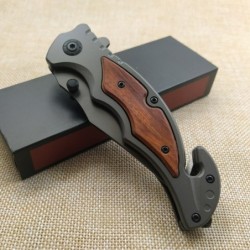 Folding pocket knife - black steel blade - rosewood handleKnives & Multitools