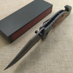Folding pocket knife - black steel blade - rosewood handleKnives & Multitools