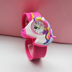 Relógio de quartzo de silicone - pulseira - unicórnio / urso / dinossauro / tigre