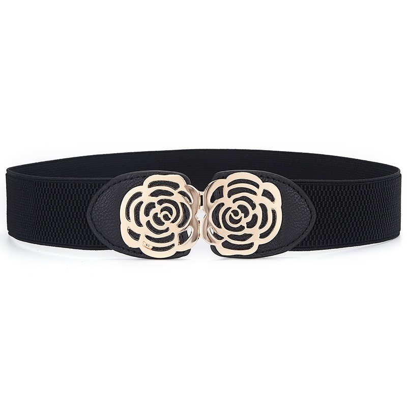 Cinto de lona elástica - com fivela de metal decorativa