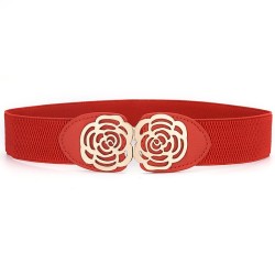 Cinto de lona elástica - com fivela de metal decorativa