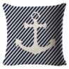 Capa de almofada decorativa azul - oceano / barco / leme - 50cm * 50cm