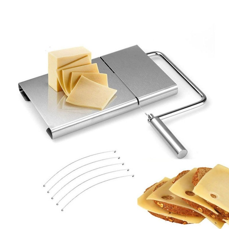 Fatiador multifuncional - queijo / carne / legumes - com 5 fios de corte - aço inox