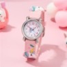 Relógio infantil de quartzo - pulseira de silicone com unicórnio