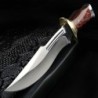 Military short knife - titanium alloy / wood