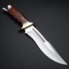 Military short knife - titanium alloy / wood