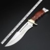 Military short knife - titanium alloy / wood