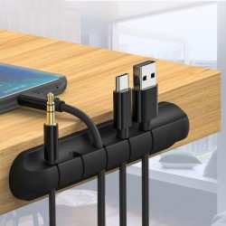 Black silicone cable organizer - with adhesive stickerAdhesives & Tapes