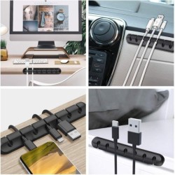 Black silicone cable organizer - with adhesive stickerAdhesives & Tapes