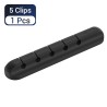 Organizador de cabos de silicone preto - com adesivo